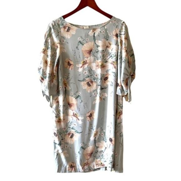 H&M Tie-sleeved Floral Print Casual Dress NWT Size 6 - Picture 3 of 9